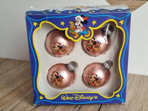 Mooie Vintage Kerstballen van Disney Mickey Mouse Roze Glas, Diversen, Kerst, Zo goed als nieuw, Verzenden