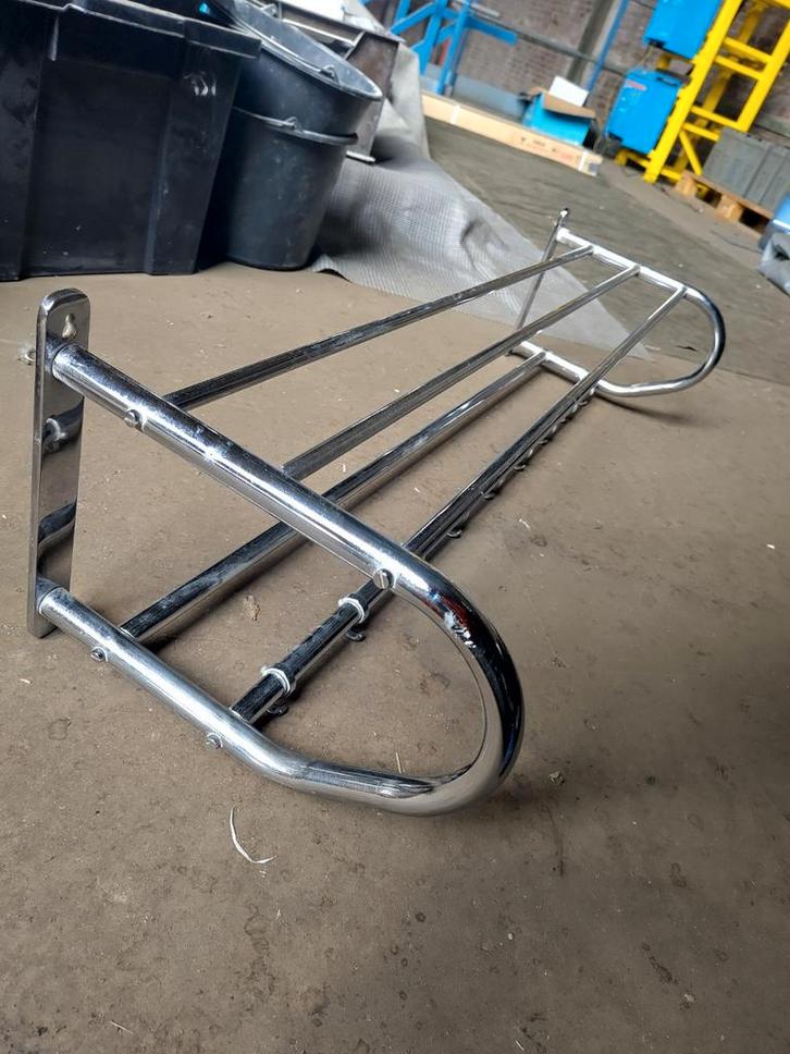 Kapstok jaren 30 design chromen buizen, Huis en Inrichting, Woonaccessoires | Kapstokken, Gebruikt, Wandkapstok, Minder dan 100 cm