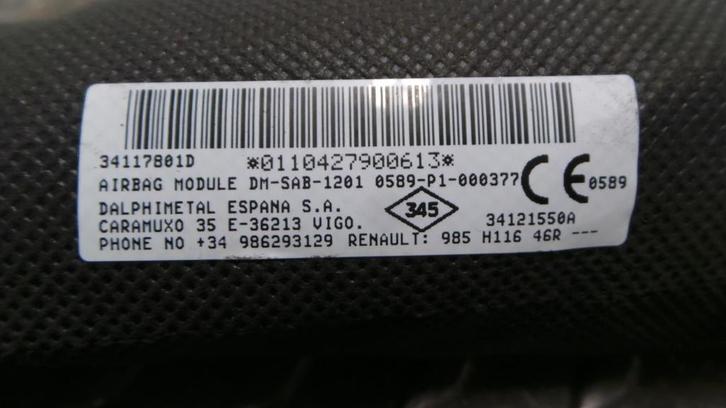 DACIA DUSTER [R_AIR_BAG] 2016, Auto-onderdelen, Elektronica en Kabels, Gebruikt, ARN erkend, Stiba lid, Erkend duurzaam, Ophalen of Verzenden