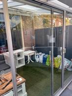 Veranda schuifdeuren / schuifpui met rails en kozijn., Ophalen, Gebruikt, 225 cm of meer, Aluminium