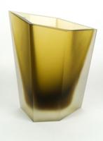 Vaas Murano wave glass gefacetteerd, Huis en Inrichting, Ophalen, Overige kleuren, Minder dan 50 cm, Glas