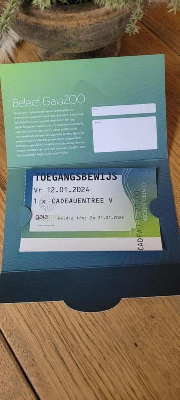 1 x gaiazoo ticket t/m 31.1.26 beschikbaar voor biedingen