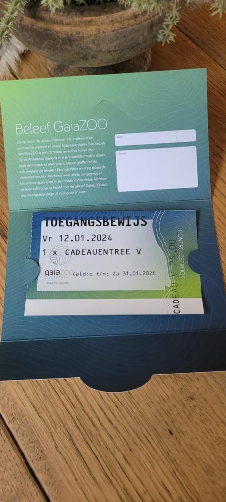 1 x gaiazoo ticket t/m 31.1.26, Tickets en Kaartjes, Recreatie | Dierentuinen, Eén persoon, Ticket of Toegangskaart
