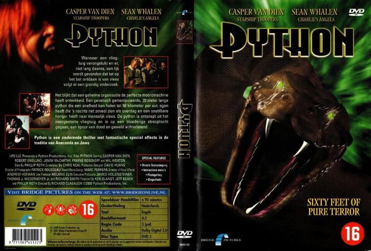 Python, Cd's en Dvd's, Dvd's | Thrillers en Misdaad, Zo goed als nieuw, Vanaf 16 jaar, Ophalen of Verzenden