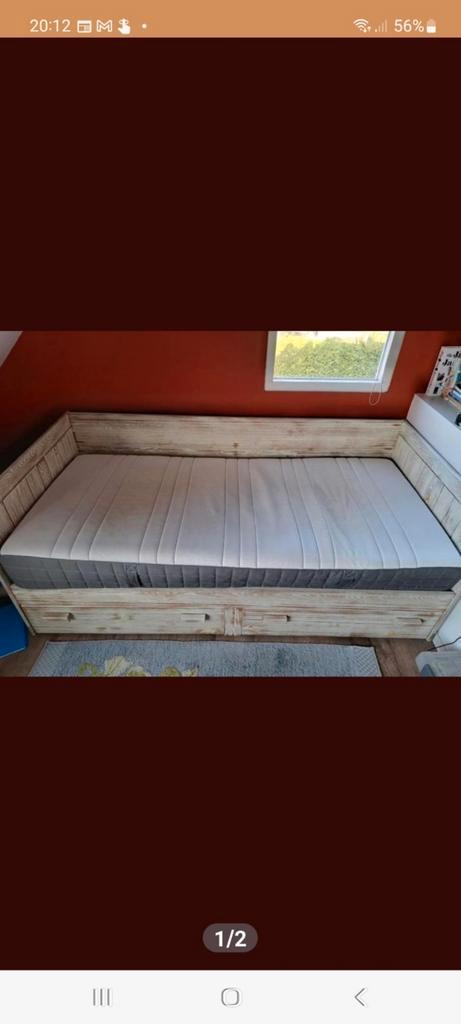 Eenpersoons Kajuitbed, Huis en Inrichting, Slaapkamer | Bedden, Gebruikt, Eenpersoons, 90 cm, 200 cm, Hout, Crème, Ophalen