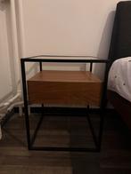 Modern Nachtkastje - Glas, Hout & Metaal, Ophalen, Minder dan 45 cm, Minder dan 55 cm, Glas