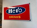 HERO Drinks emaille reclamebord, Verzamelen, Reclamebord, Gebruikt, ., Ophalen of Verzenden