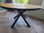Ronde eettafel met diameter van 140 cm, teak hout, Huis en Inrichting, Tafels | Eettafels, Ophalen, Gebruikt, Vijf personen of meer