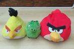 Set 3 grote Angry Birds Red Chuck Pig sleutelhanger knuffels, Ophalen of Verzenden, Zo goed als nieuw, Overige typen