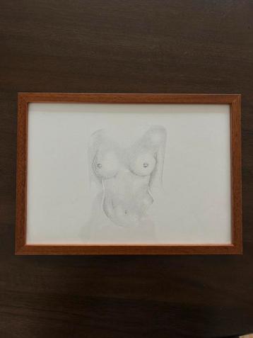 Handgemaakte dot art vrouwelijk - Uniek ingelijst kunstwerk beschikbaar voor biedingen