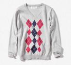 Zara Argyle geruite v-hals trui pullover grijs blauw 122-128, Meisje, Trui of Vest, Nieuw, Ophalen of Verzenden