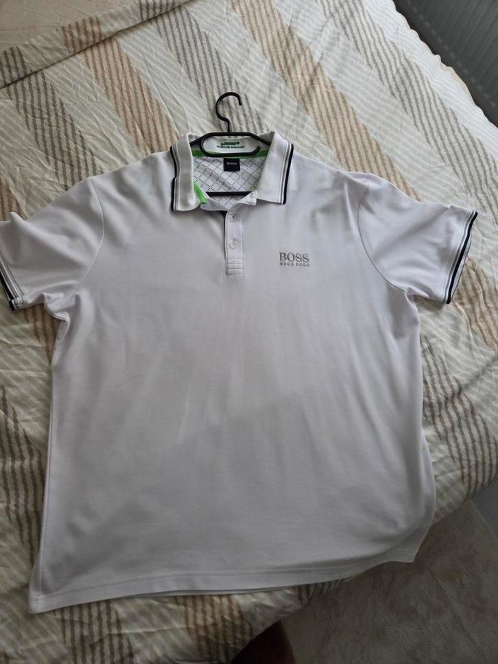 Witte Boss Polo XXL - Zeer Goede Staat!, Kleding | Heren, Polo's, Zo goed als nieuw, Overige maten, Wit, Ophalen of Verzenden