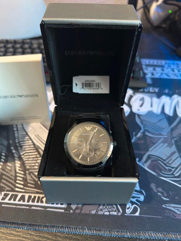 Emporio Armani AR2453, Sieraden, Tassen en Uiterlijk, Horloges | Heren, Gebruikt, Polshorloge, Overige merken, Staal, Staal, Ophalen of Verzenden
