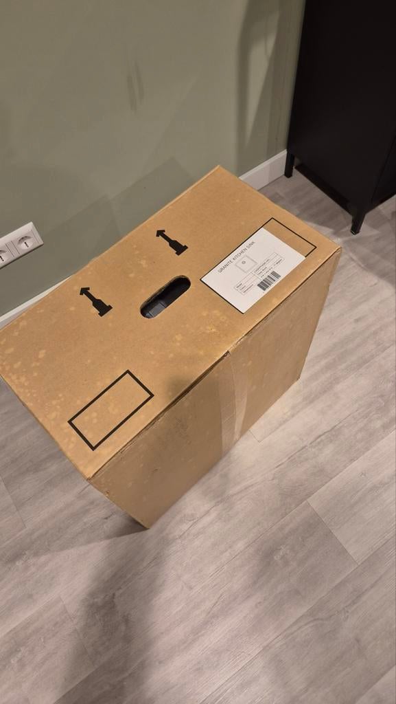 Caressi graniet spoelbak deep black NIEUW, Huis en Inrichting, Keuken | Keukenelementen, Ophalen, Nieuw, 50 tot 100 cm, Minder dan 100 cm
