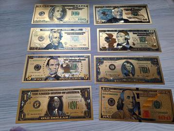 Komplete collectie golden usa dollar biljetten  beschikbaar voor biedingen