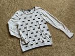 Leo & Ugo fijne trui ecru met strik zwart mt. 1 (Xs/s), Wit, Ophalen of Verzenden, Zo goed als nieuw, Maat 36 (S)