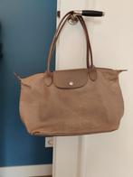 Longchamp Pliage cuir/ leer taupe, Gebruikt, Ophalen of Verzenden