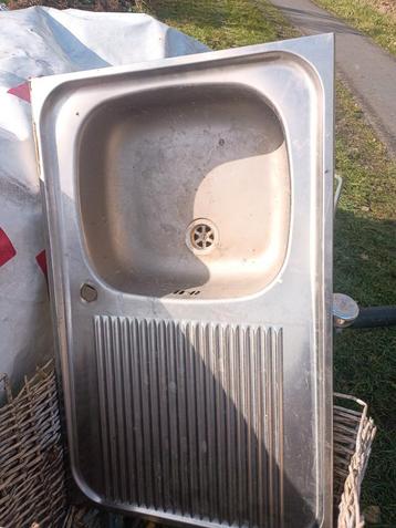 RVS Aanrechtblad met Gootsteen - 50x80cm beschikbaar voor biedingen