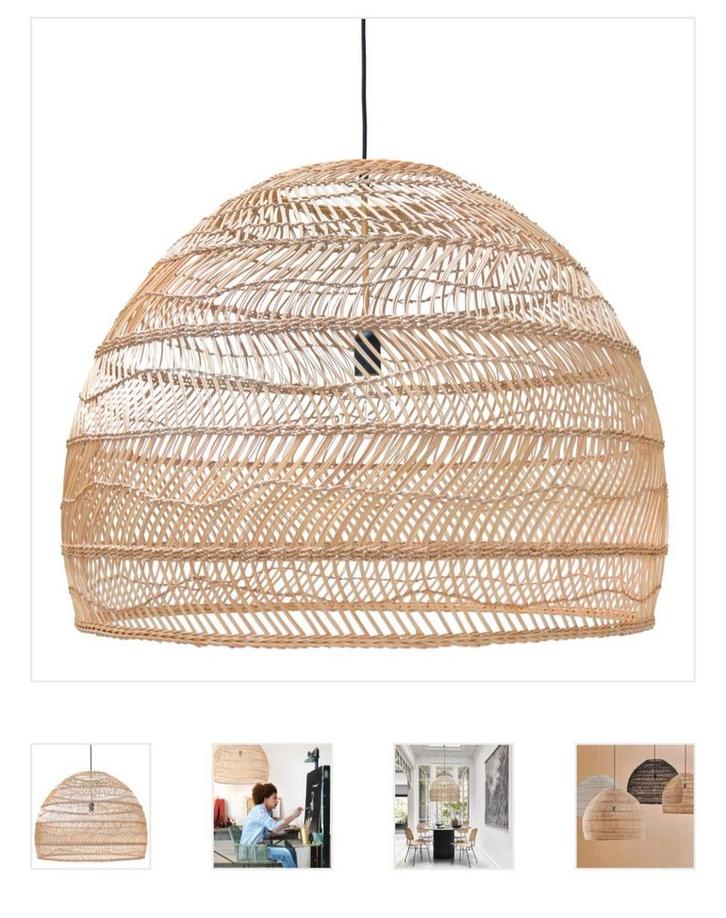HK Living Wicker Zeegras Lamp hanglamp, Huis en Inrichting, Lampen | Hanglampen, Zo goed als nieuw, Minder dan 50 cm, Overige materialen