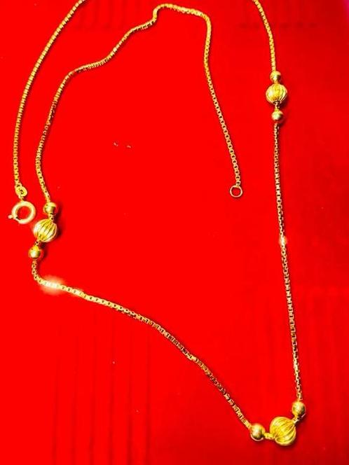 Gouden ketting - Venetiaanse model met balletjes - 14 karaat, Sieraden, Tassen en Uiterlijk, Kettingen, Zo goed als nieuw, Goud