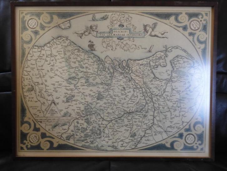 facsimile De XVII Provincien, Abraham Ortelius, 1603, Boeken, Atlassen en Landkaarten, Gelezen, Landkaart, Nederland, 1800 tot 2000