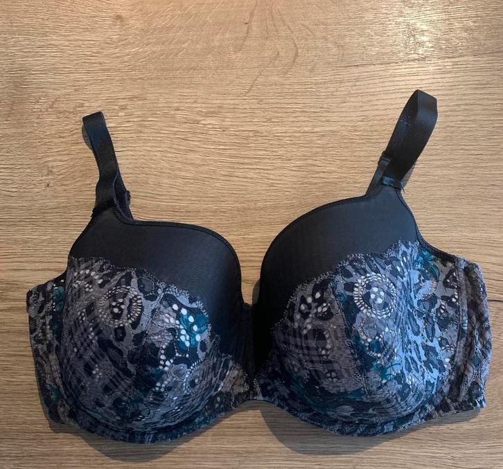 Prima donna twist 90F voorgevormd zwart grijs petrol print, Kleding | Dames, Ondergoed en Lingerie, BH, Zwart, Verzenden