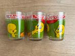 3x Looney Tunes Tweety glas 1999 Warner Bros, Verzamelen, Ophalen of Verzenden, Looney Tunes, Zo goed als nieuw, Gebruiksvoorwerp
