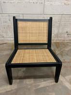 Zwarte houten stoel rieten zitting, Stefan Design, €740 new, Huis en Inrichting, Stoelen, Ophalen, Zwart, Nieuw, Eén