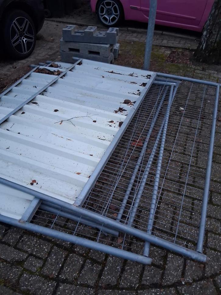 Heras Bouwhekken 4x2m incl. Voeten, Doe-het-zelf en Verbouw, Steigers, Gebruikt, Overige typen, Minder dan 2 meter, Ophalen of Verzenden