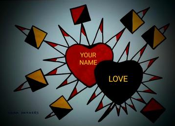 Real Love - Jouw naam of van je geliefde in het rode hart. beschikbaar voor biedingen