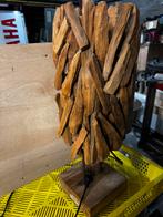 Driftwood houten tafel lamp oud hout tafellamp, Gebruikt, 50 tot 75 cm, Driftwood, Ophalen of Verzenden