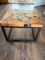 HSM Collection Salontafel Zwart Teakhout 55x55, Huis en Inrichting, Tafels | Salontafels, Ophalen, 50 tot 100 cm, Zo goed als nieuw