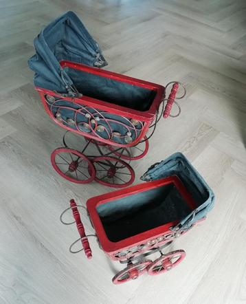 Poppenwagentjes met vintage uitstraling, 2 formaten. beschikbaar voor biedingen