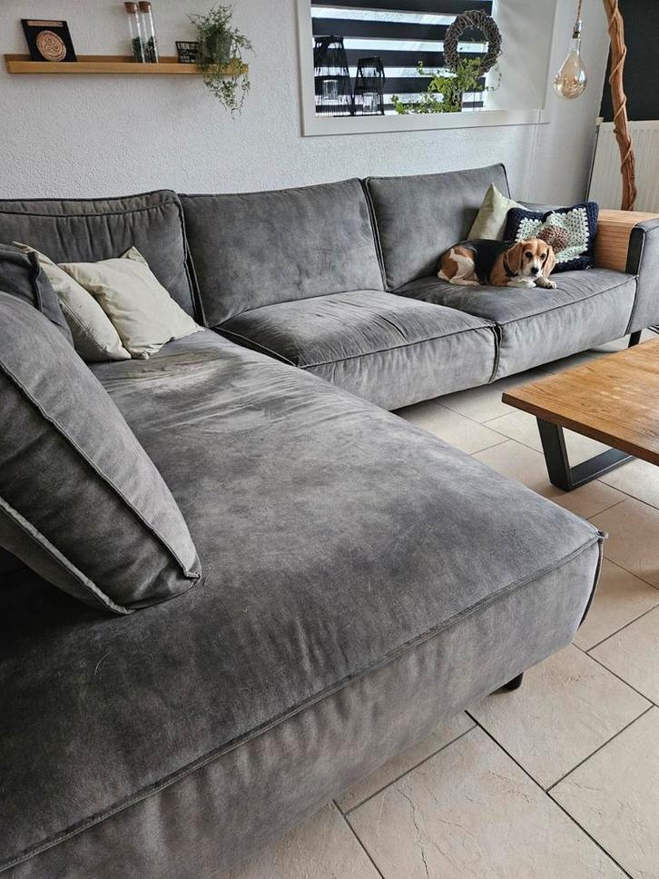 Olijfgroene hoekzitbank te koop,320x220, Huis en Inrichting, Banken | Complete zithoeken, Ophalen