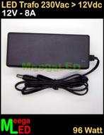 LED Trafo Voeding Adapter Driver - 230V > 12V - 8A = 96W - S, Ophalen of Verzenden, Nieuw, LEDtrafo