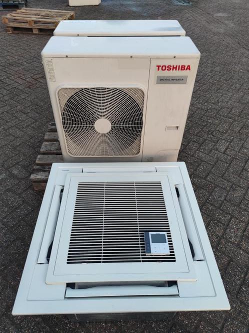 Toshiba inbouw cassette airco warmtepomp inverter 10 kW A+, Witgoed en Apparatuur, Airco's, Refurbished, Plafondventilator, 100 m³ of groter