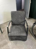 Industriële fauteuil geschuurd leer antraciet, Ophalen, Nieuw, Leer