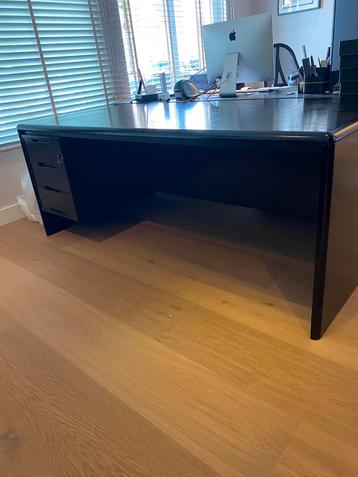 Zwart hout bureau 190 cm