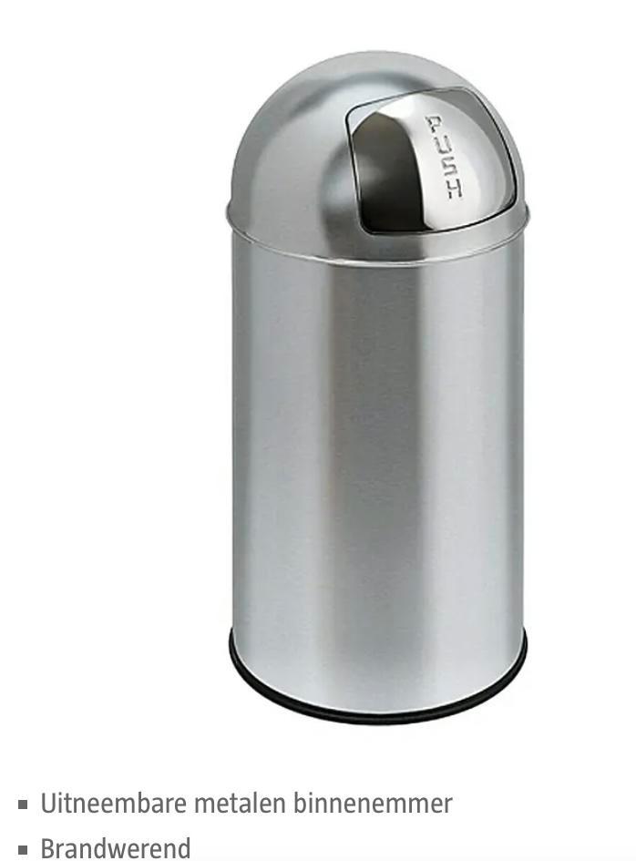 Prullenbak EKO pushcan 50 ltr., Huis en Inrichting, Woonaccessoires | Prullenbakken, Gebruikt, 75 cm of meer, 40 liter of meer