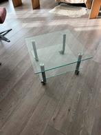 Salontafel van glas op wieltjes, Huis en Inrichting, Ophalen, 100 tot 150 cm, 50 tot 100 cm, Glas