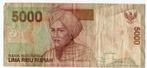 5000 Rupiah 2001 Indonesië, Verzenden, Zuidoost-Azië, Los biljet