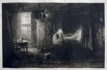 Photogravure fotogravure naar "Alleen op de wereld" beschikbaar voor biedingen