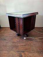 retro/vintage houten bijzettafel, Minder dan 55 cm, Gebruikt, Rond, Hout