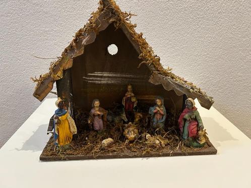 Kerststal .Vintage Italiaans Nieuw .10 beeldjes 10072025, Diversen, Kerst, Nieuw, Ophalen