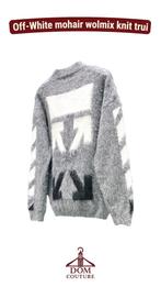 Off-white trui Mohair wolmix knit donkergrijs maat M L XL, Kleding | Heren, Ophalen of Verzenden, Grijs