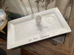 Rivièra Maison ontbijtbord met eierdopje, Huis en Inrichting, Keuken | Servies, Gebruikt, Keramiek, Ophalen of Verzenden, Bord(en)