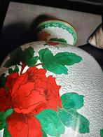Koperen Cloisonné Vaas met Bloemenmotief, Antiek en Kunst, Ophalen of Verzenden