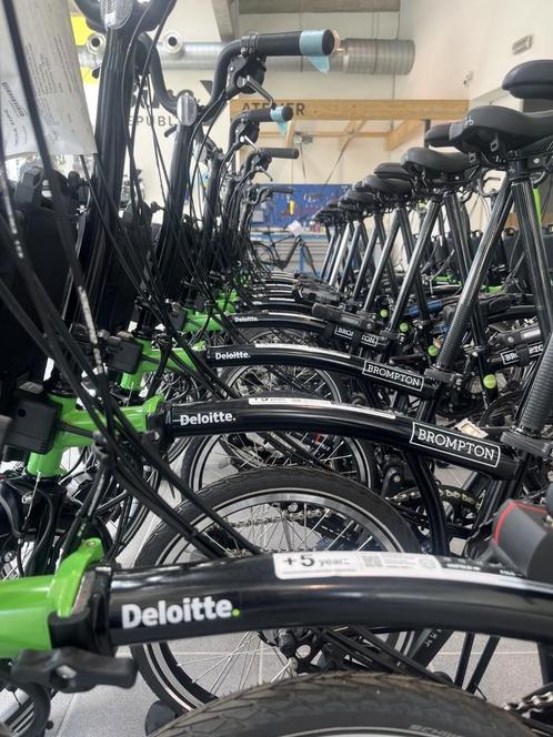 Brompton-vouwfiets - speciale uitvoering “Deloitte”, Fietsen en Brommers, Fietsen | Vouwfietsen, Zo goed als nieuw, Brompton, 16 tot 18 inch