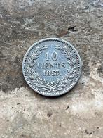 10 cent 1853 Willem III, mooie kwaliteit, zeldzaam, Postzegels en Munten, Munten | Nederland, Koning Willem III, Zilver, Ophalen of Verzenden