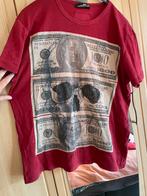 Shirt maat M PhilipPlein rood/strass, Kleding | Heren, T-shirts, Maat 48/50 (M), Ophalen of Verzenden, Philipp Plein, Gedragen
